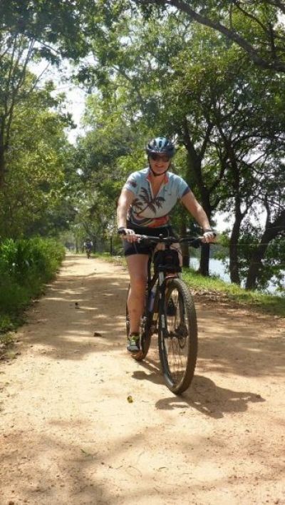 Kate Cammidge Cycling on the  tour with redspokes